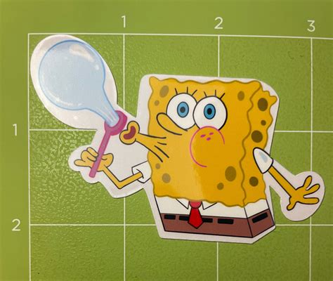Spongebob Bubble Blowing Sticker Etsy