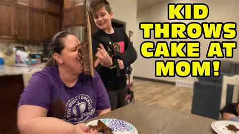 Kid Temper Tantrum Throws Birthday Cake At Mom During Birthday Temper