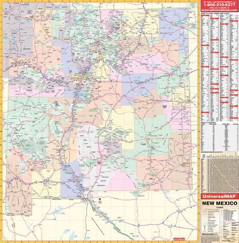 New mexico is a state located in the southwestern region of the united states of america. New Mexico State Wall Map - KAPPA MAP GROUP