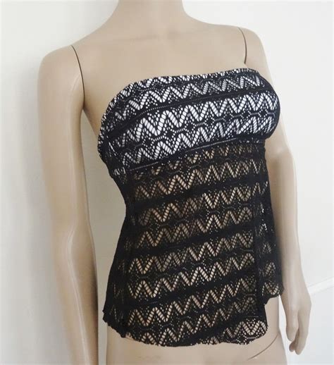 Nwt Hula Honey Strapless Crocheted Swimsuit Tankini Top Sz S Small