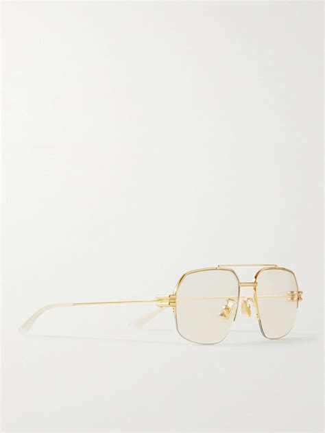 Gold Aviator Style Gold Tone Sunglasses Bottega Veneta Eyewear Mr