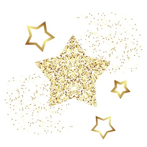 Premium Vector Gold Glitter Stars Flying Sparkles