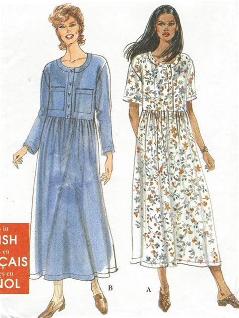 90s Easy Womens Pullover Dress Long Or Short By Cloescloset Butterick