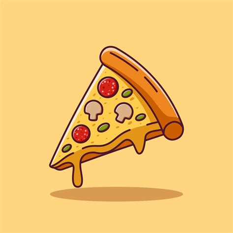 Slice Of Pizza Cartoonvector Cartoon Illustrationcartoon Clipart