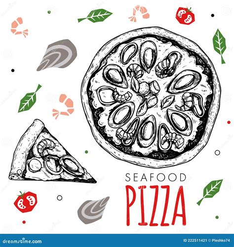 Hand Drawn Pizza Pepperoni Design Template Sketch Style Traditional