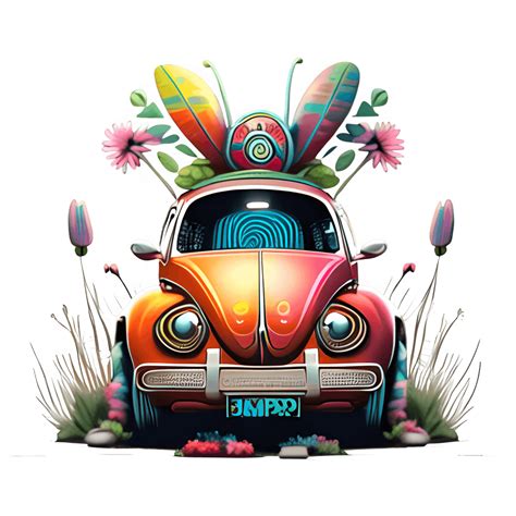 Hippy Beetle Volkswagen Graphic · Creative Fabrica