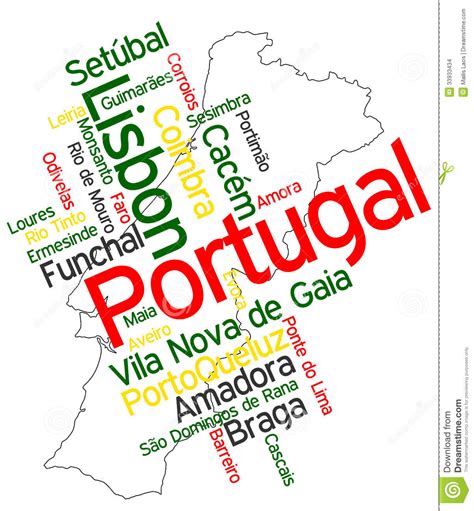 Die nebenstehende karte kannst du gern kostenlos auf deiner eigenen webseite oder reisebericht. Portugal-Karte Und -städte Stockbilder - Bild: 33933434