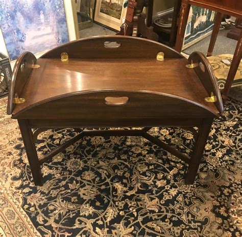 Classic Mahogany And Brass Butlers Table At 1stdibs