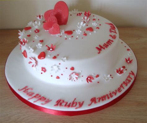 40th birthday cake for him. Ruby Wedding Anniversary cake. | Flickr - Photo Sharing!