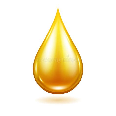 Oil Drop Vector Illustration Yellow Liquid Droplet Stock Vector