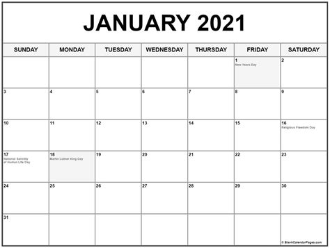2021 Calendar With Holidays Calendar Printables Free Templates