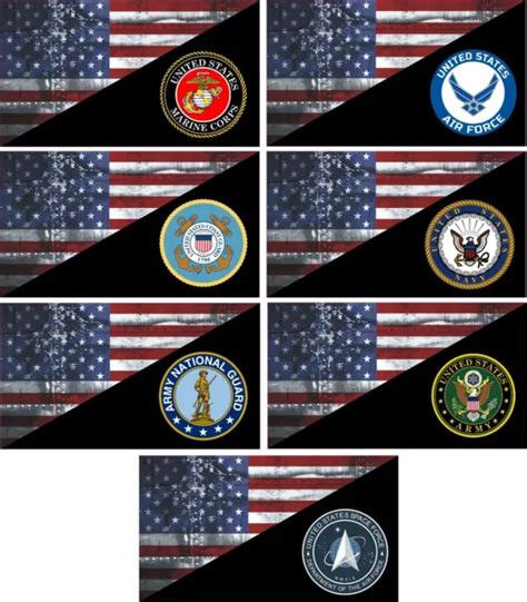 Usa American Flag With Military Branch Sticker Decal Vinyl 375 Picclick