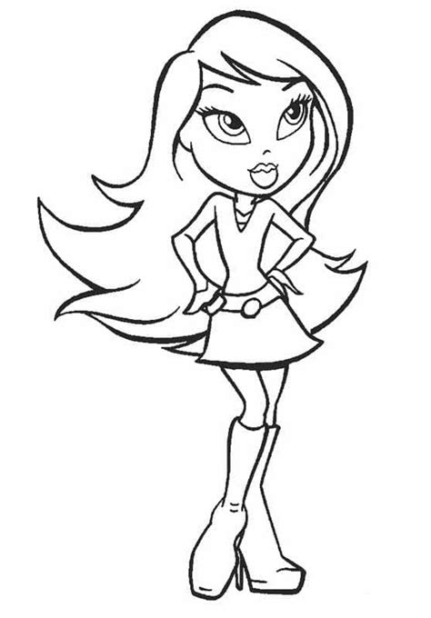 Pretty Bratz Girl Coloring Page Download Print Or Color Online For Free