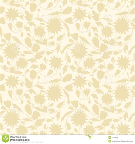 Beige Floral Wallpaper Stock Vector Illustration Of Abstract 41218097