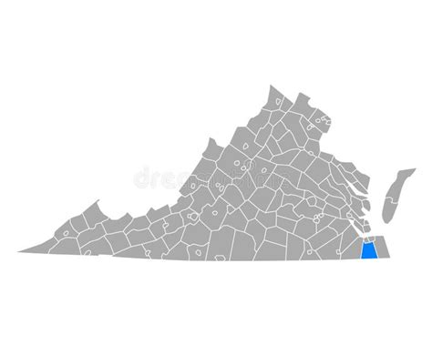 Map Of Chesapeake In Virginia Stock Vector Illustration Of Region