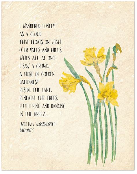 Golden Daffodils William Wordsworth Inspirational Literary Quote From
