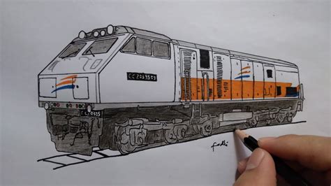 Drawing And Coloring Train Cc 203 Menggambar Lokomotif Kereta Api