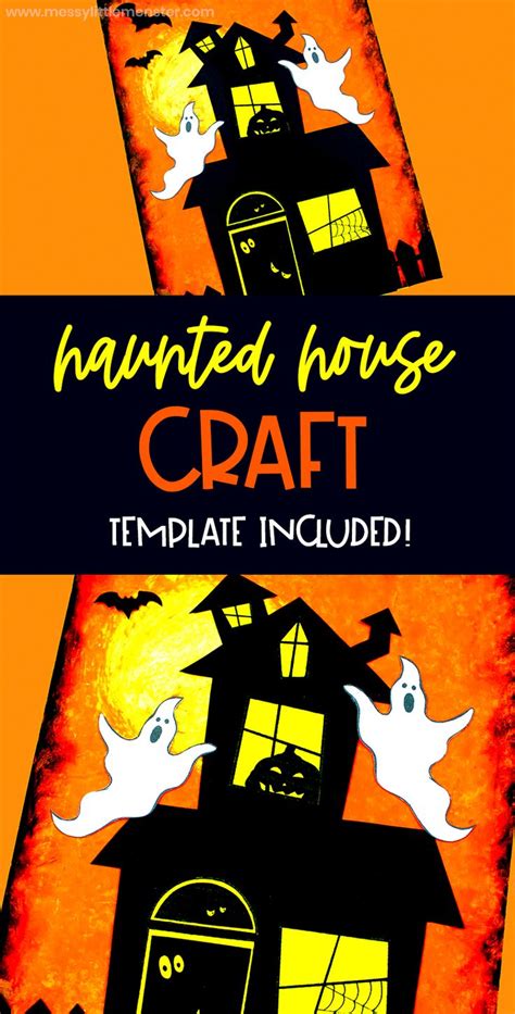 Haunted House Halloween Craft With Template Halloween Arts And Crafts
