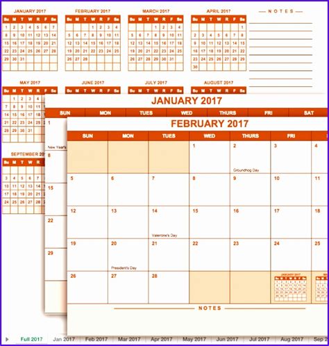 10 Year Calendar Template Excel Excel Templates Excel Templates