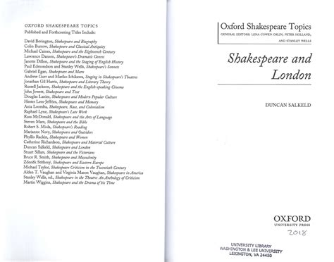 Bardfilm Book Note Shakespeare And London