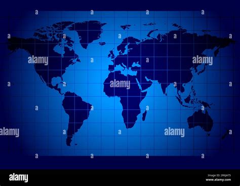 World Map Blue Highly Detailed World Map Illustration Stock Vector