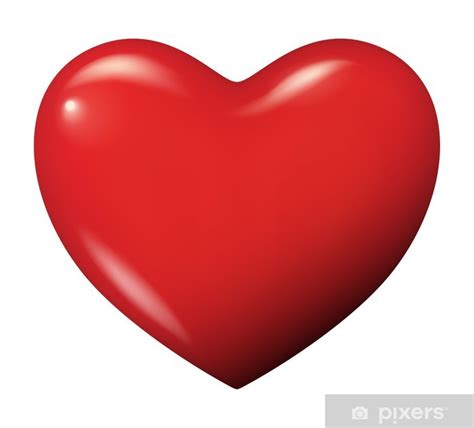 Fotomural Vector Perfect Corazón Rojo Aislado Pixerses