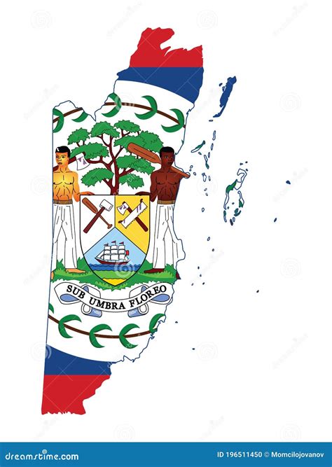 Mapa De La Bandera De Belice Ilustración Del Vector Ilustración De