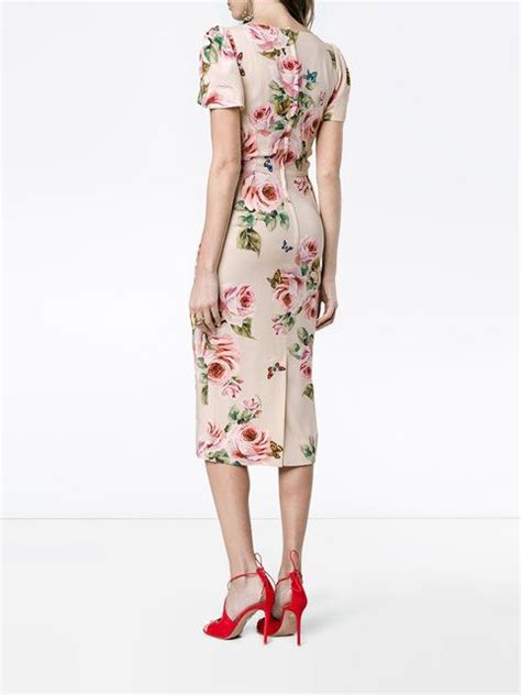 Dolce And Gabbana Rose Print Silk Midi Dress Silk Midi Dress Stunning