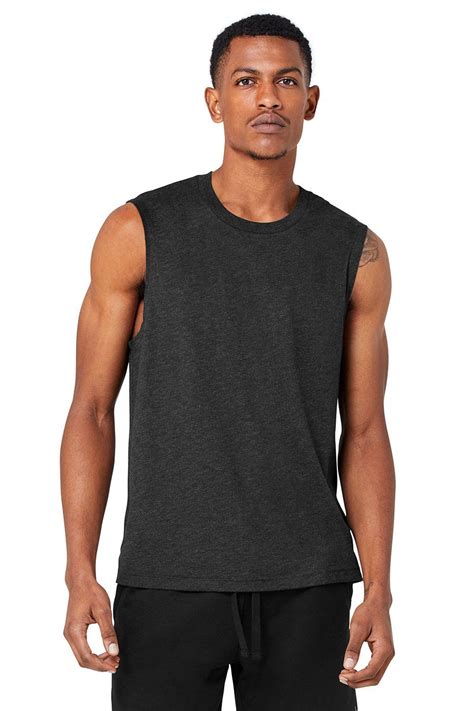 The Triumph Muscle Tank Black Heather Muscle Tank Tops Tops Mens