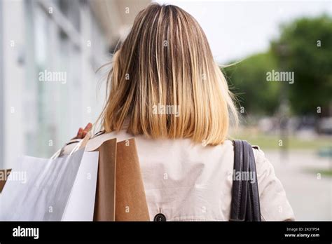 Mid Shot Of The Back Of Womans Head Stock Photo Alamy