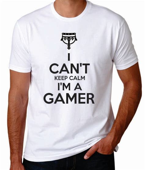 Printree Gamer T Shirt Cant Keep Calm I Am A Gamer Round Neck T