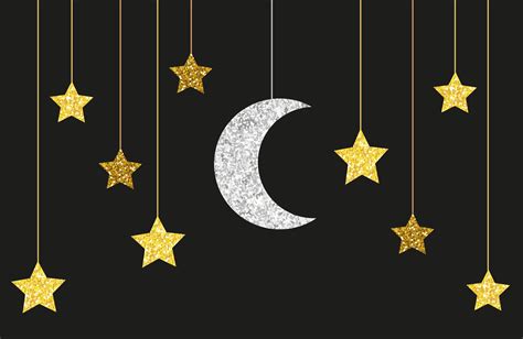 Gold And Silver Moon And Stars By Cute Designs On Creativemarket Moon And Stars Wallpaper