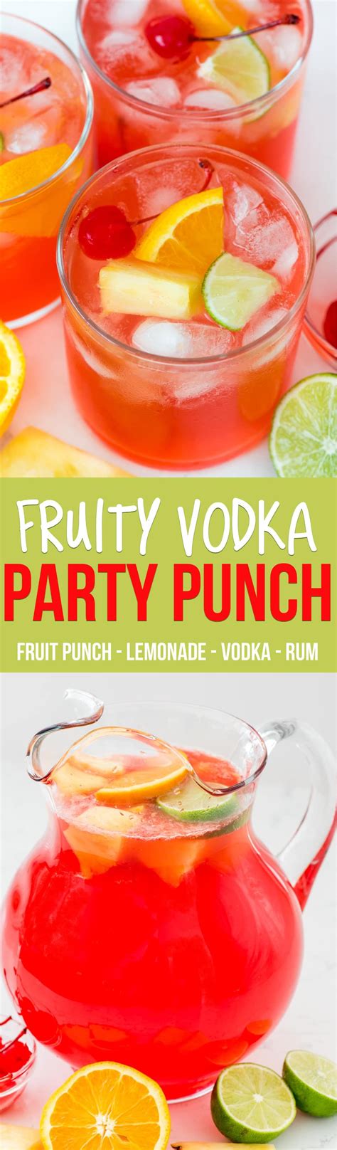 Fruity Vodka Party Punch Recipe Drinks Alcohol Recipes Easy Drinks