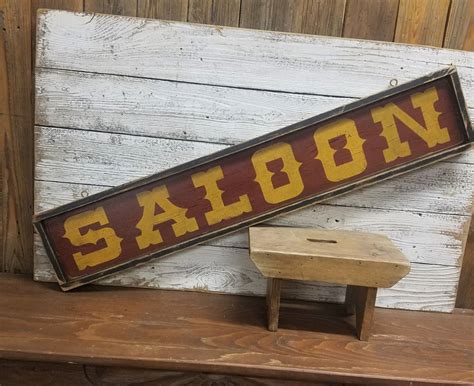 Saloon Rustic Wood Sign Western Decor Ranch Sign Old West Etsy