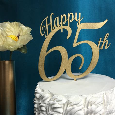 Happy 65th Cake Topper 65th Cake Topper Birthday Cake