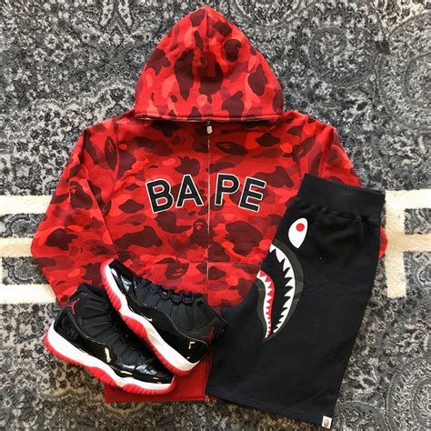 Good Times Clts Instagram Post Brand New Red Camo Bape Hoodie Size