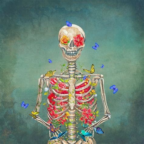 Tête De Squelette En Pain De Mie Pour Halloween - Squelette De Floraison Sur Le Grunge Avec Des Papillons Illustration