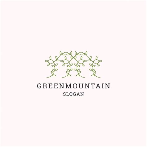 Premium Vector Green Mountain Logo Icon Design Template Vector