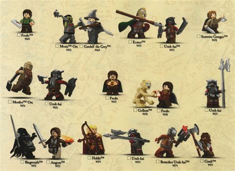 Lotr Brick Official Lego The Lord Of The Rings Minifig Checklist Pictures