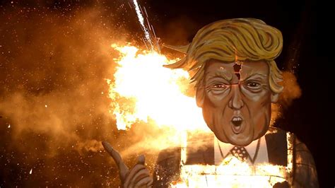Donald Trump Effigy Goes Up In Flames At Edenbridge Itv News
