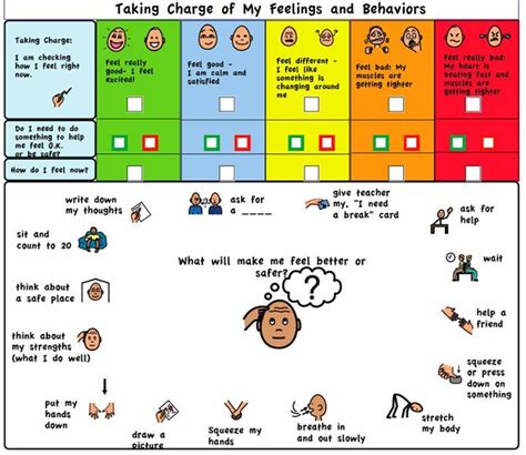 Self Regulation Chart Behavior Support Resources For The Autism