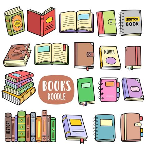 Premium Vector Books Colorful Vector Graphics Elements And Doodle