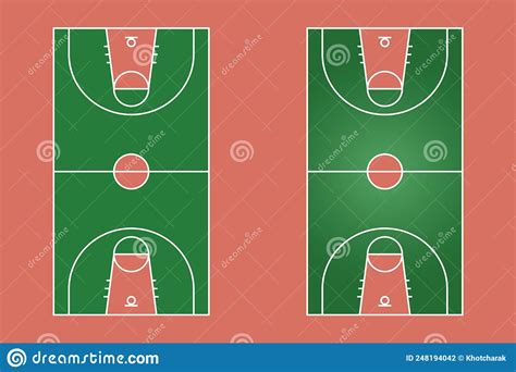 Basketball Field Flat Design Vector Of Basketball Court And Layout