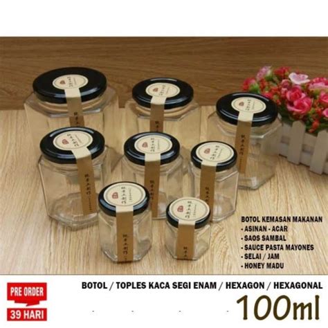 Jual Botol Toples Kaca Hexagon Ml Jar Kaca Madu Gr Kedap Udara Hitam Jakarta Utara