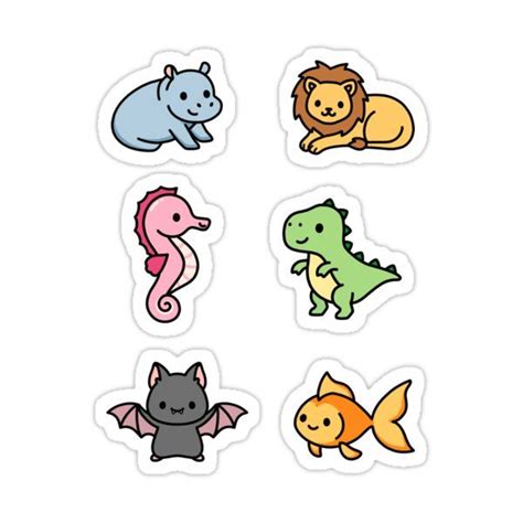 Cute Animal Sticker Pack 8 Sticker By Littlemandyart In 2021 Animal