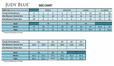 silver jeans sizing chart