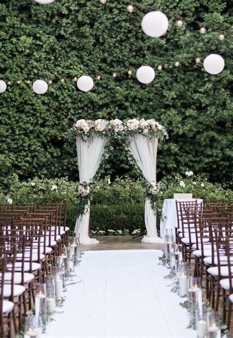 Wedding Arch At Franciscan Gardens With Draping Fabric Greenery