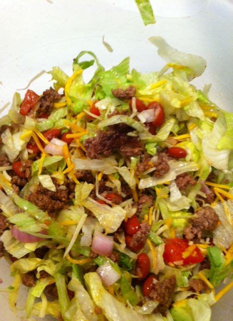 Even kids can eat this and it makes a great potluck dish, not to mention this taco salad is amazing! Taco Salad | Easy salads, Savory salads, Yummy dinners