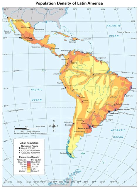 Latin America Population Density Map World Maps