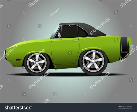Vector Modern Cartoon Car Muscle Car 259016969